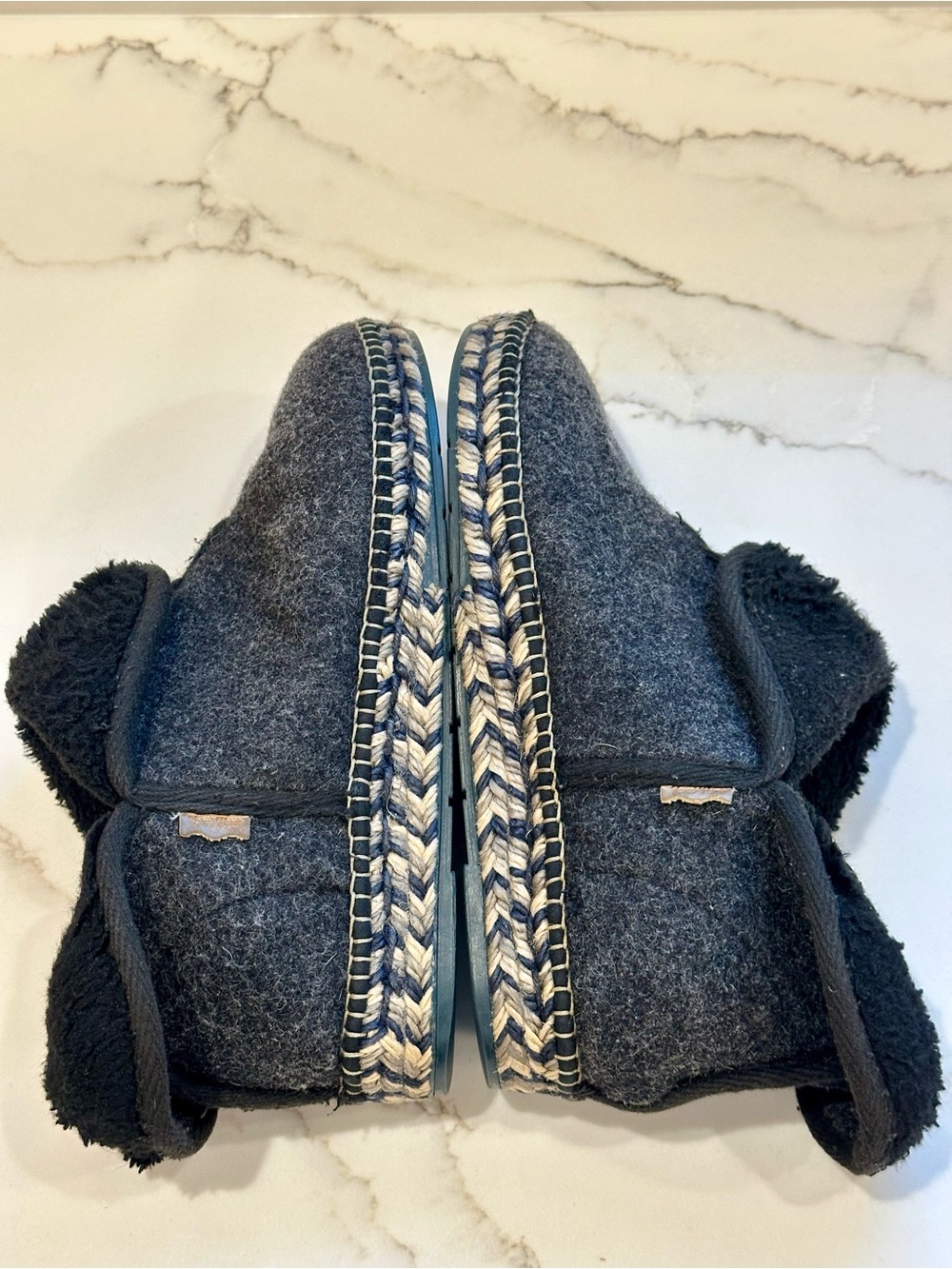 Toni Pons Gray Felt Faux Fur Espadrille Slipper Booties Size 40 / 9